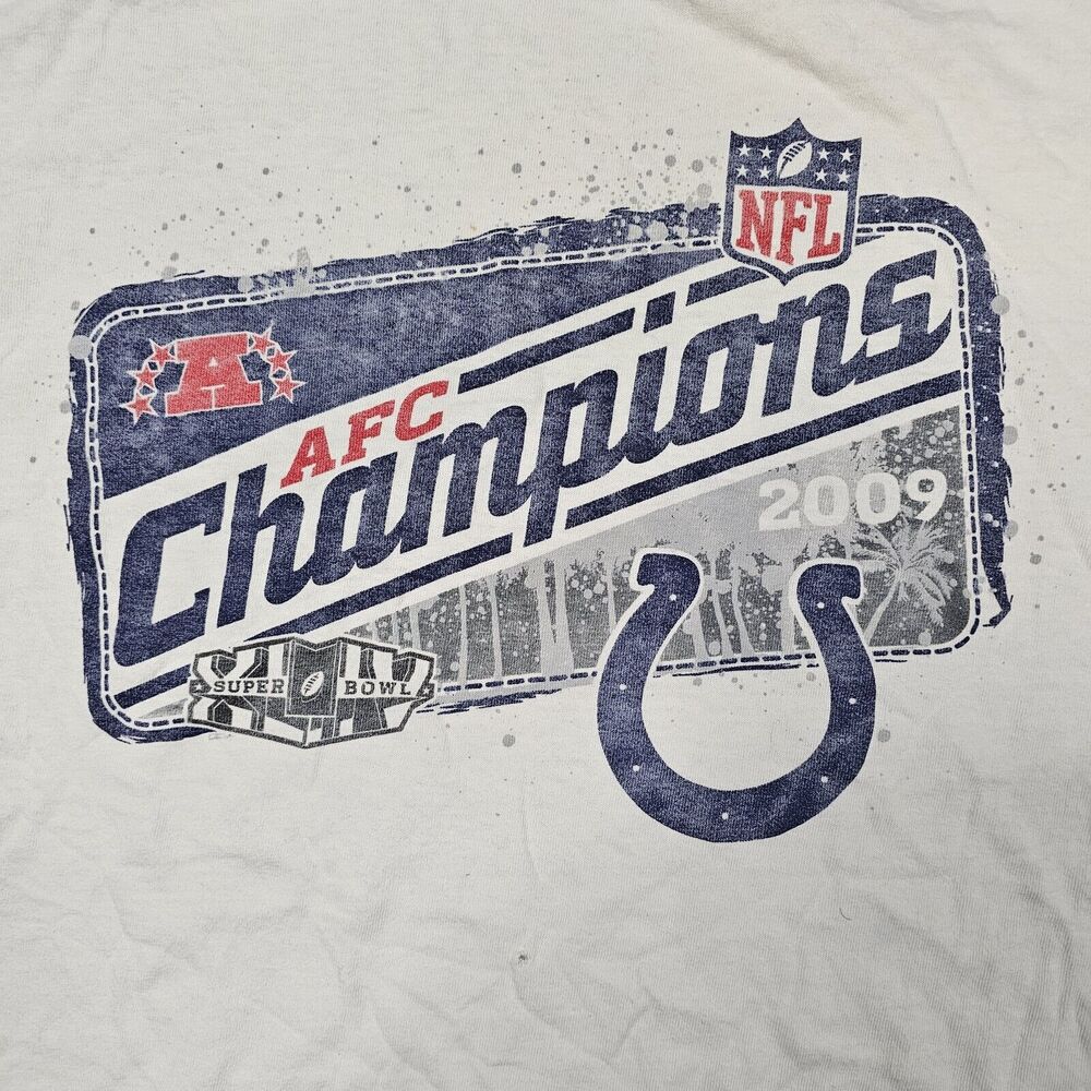Indianapolis Colts AFC Tshirt XL 2009 Champions Football NFL Grunge Streetwear - Picture 2 of 11